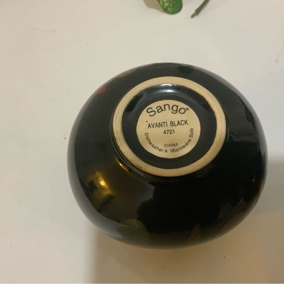 Sango Avanti Black‎ #4721 Sugar Bowl without Lid Ceramic Pottery - Picture 2 of 4